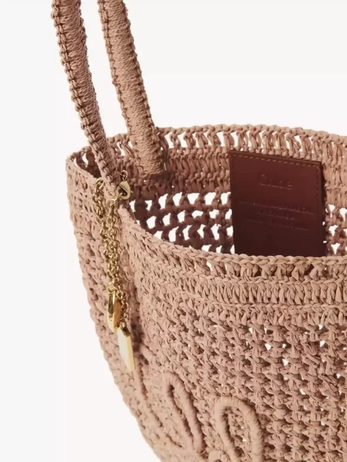 Small Summer Banana tote bag in raffia