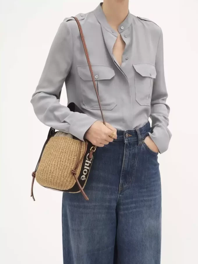 Small Woody basket in natural fibers