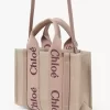 Small Woody tote bag in linen
