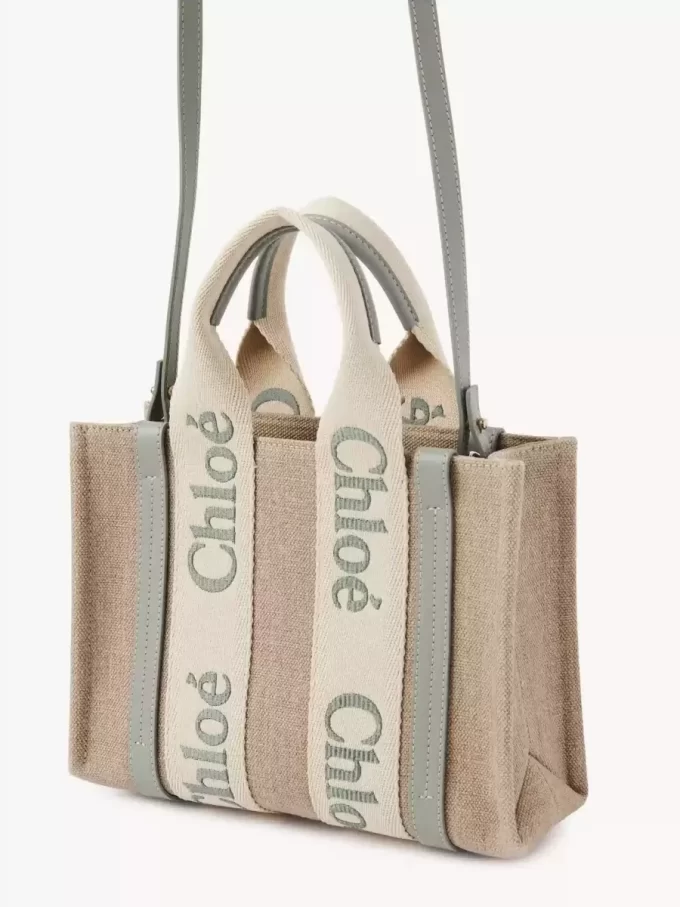Small Woody tote bag in linen
