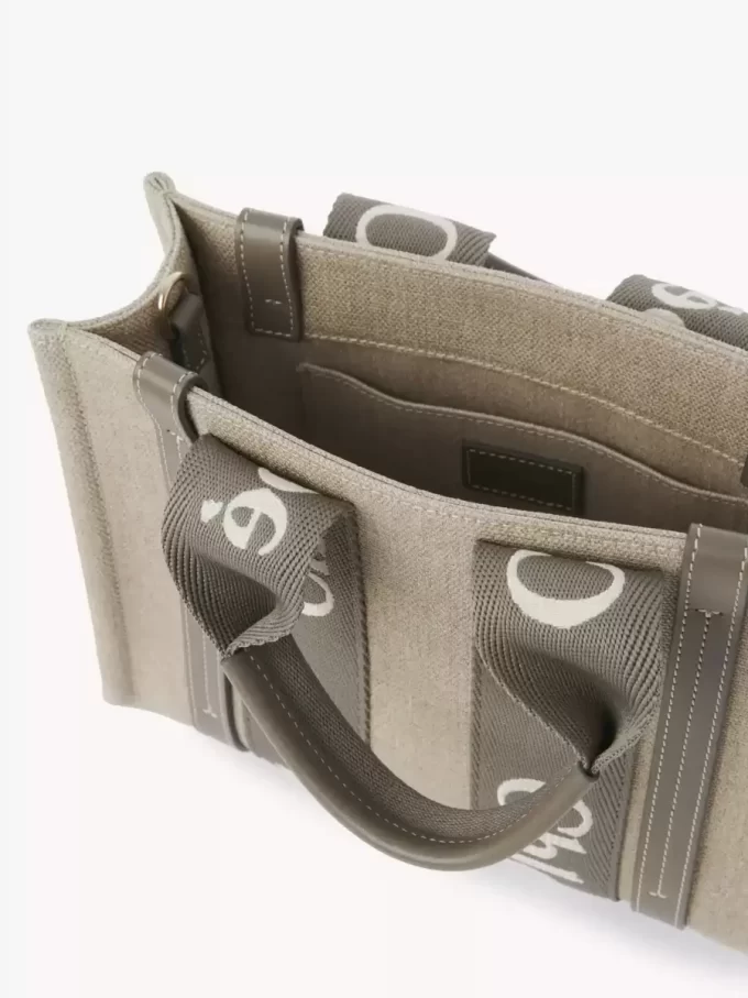 Small Woody tote bag in linen