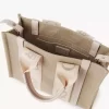 Small Woody tote bag in linen