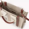 Small Woody tote bag in linen
