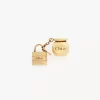 Sphere Lock Dice bracelet charm in brass