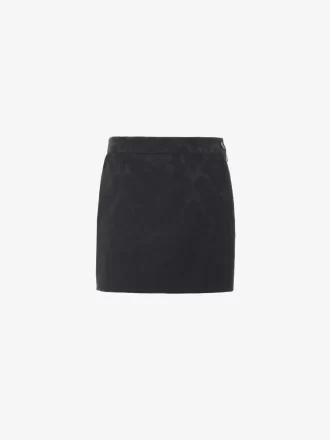Straight mini skirt in a wool-mix jacquard