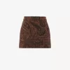 Straight mini skirt in tapestry jacquard