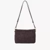 Summer Banana flat pouch with strap in raffia