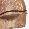 Summer Banana flat pouch with strap in raffia