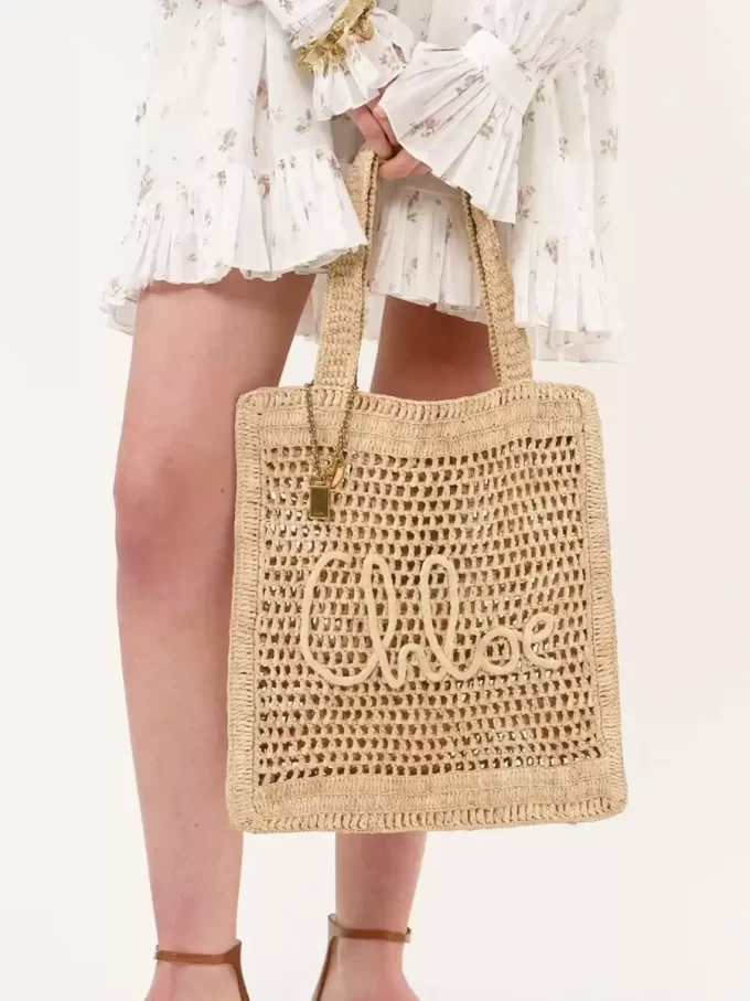 Summer Banana tote bag in raffia