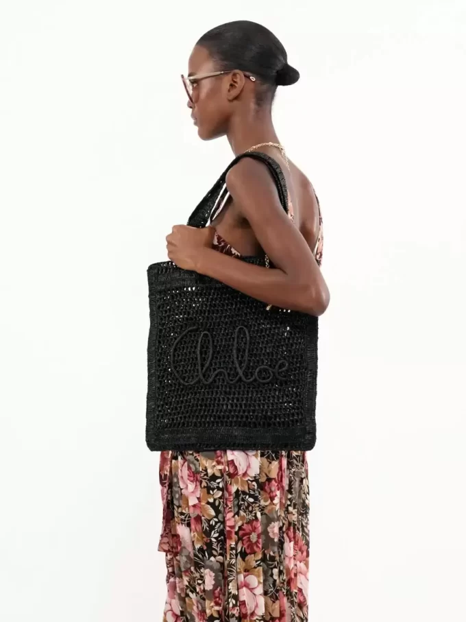 Summer Banana tote bag in raffia