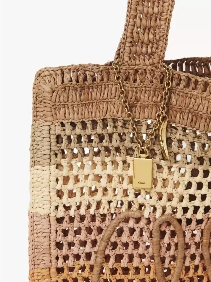 Summer Banana tote bag in raffia