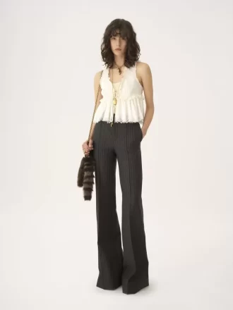 Tailored bootcut pants in wool