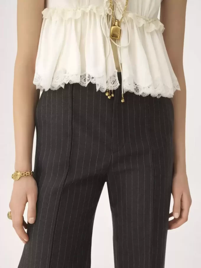 Tailored bootcut pants in wool