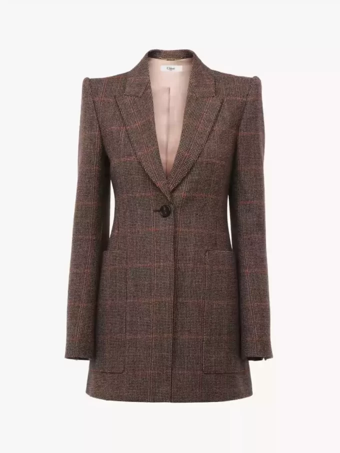 Tailored jacket in check wool