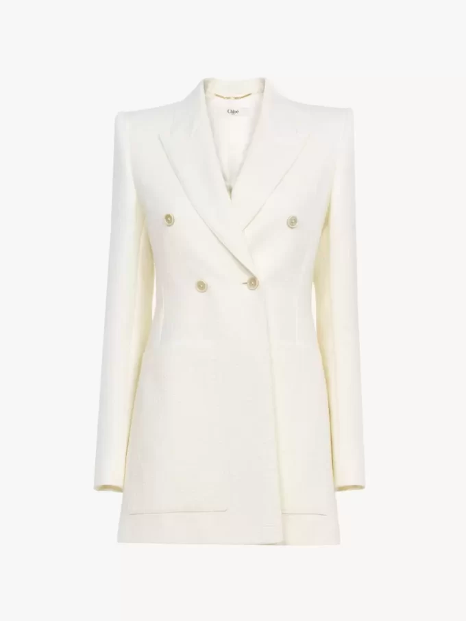 Tailored jacket in cotton-mix jacquard