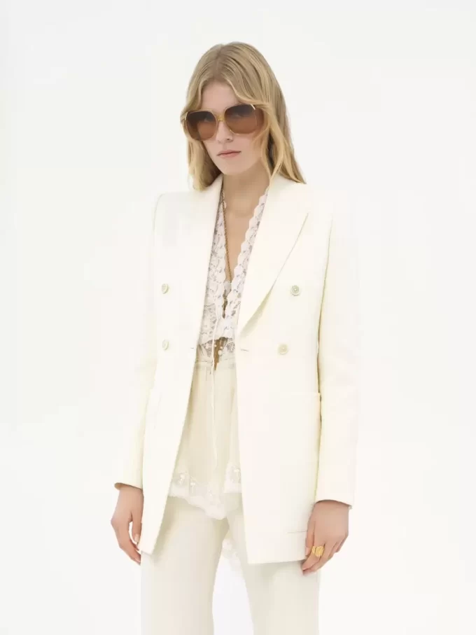 Tailored jacket in cotton-mix jacquard