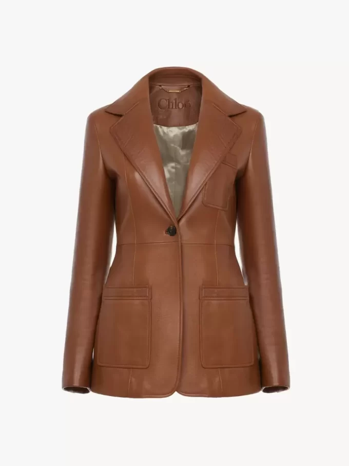 Tailored jacket in leather