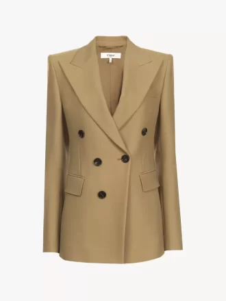 Tailored jacket in wool grain de poudre