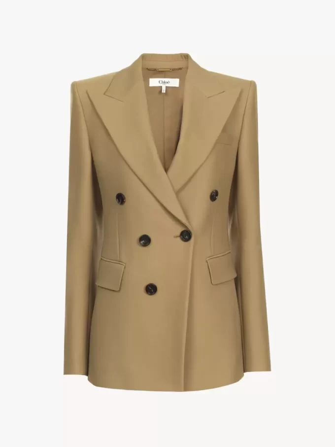 Tailored jacket in wool grain de poudre