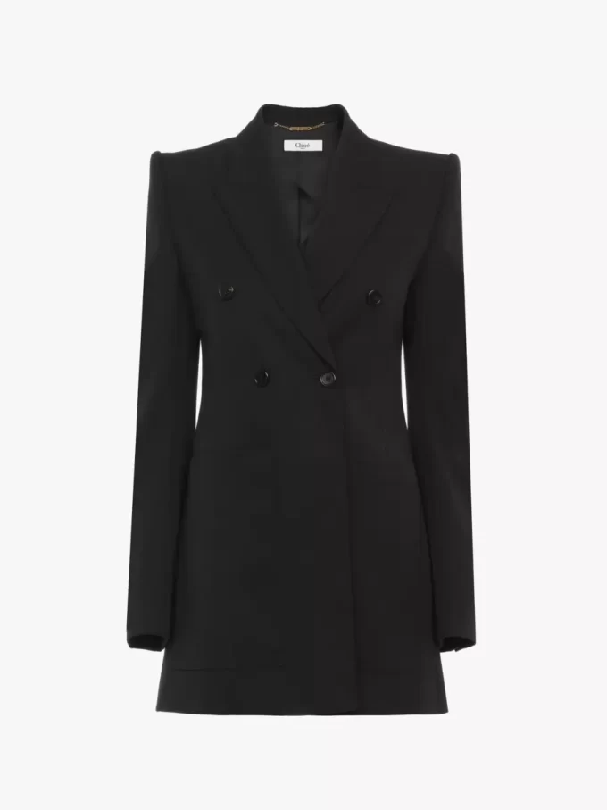 Tailored jacket in wool grain de poudre