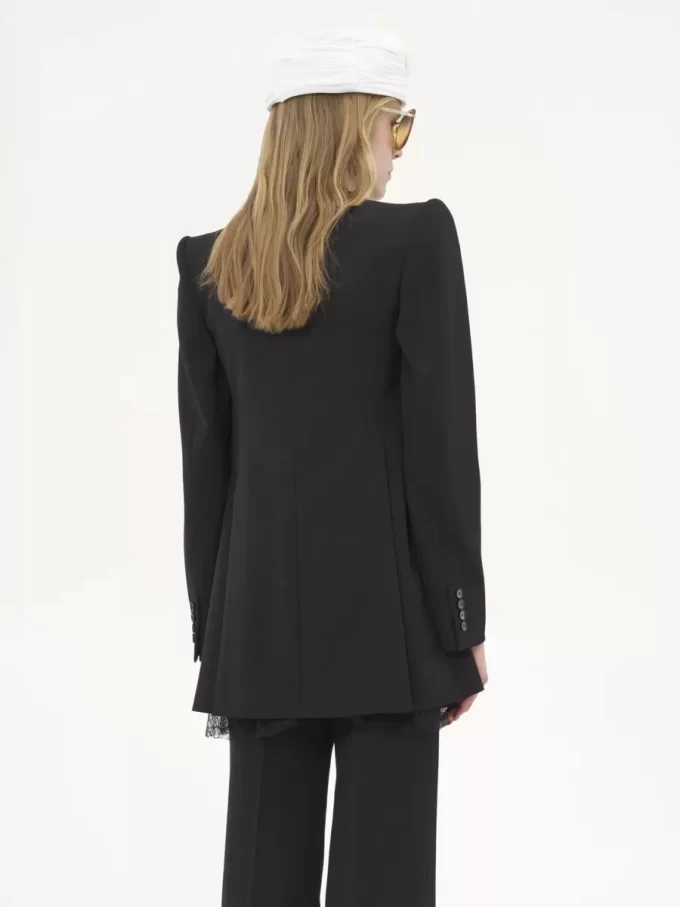 Tailored jacket in wool grain de poudre