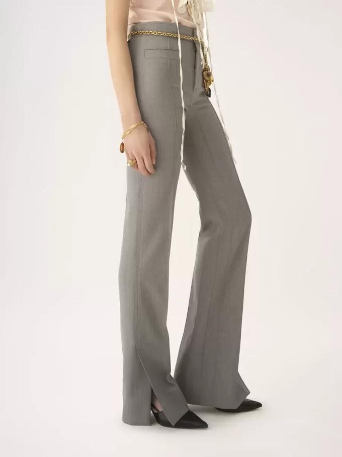 Tailored pants in chiné wool