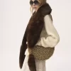 The Chloé Chain Tails scarf in shearling