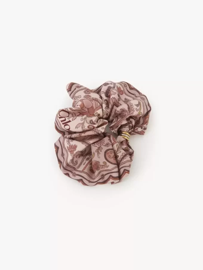 The Chloé Paisley hair scrunchie in silk twill