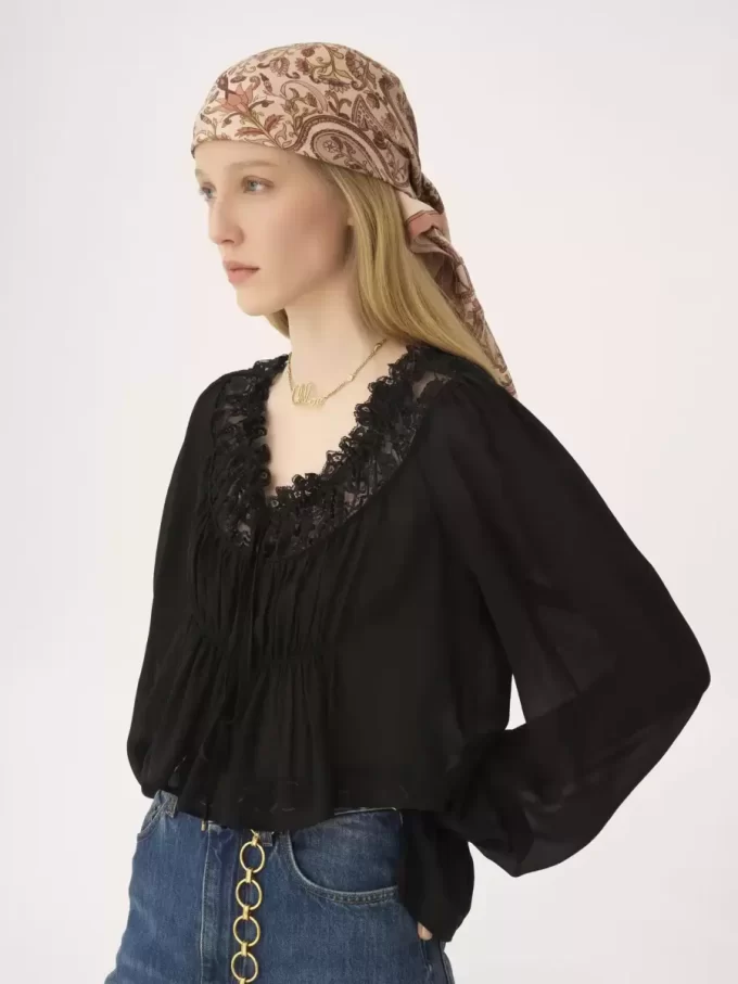 The Chloé Paisley square scarf in silk twill