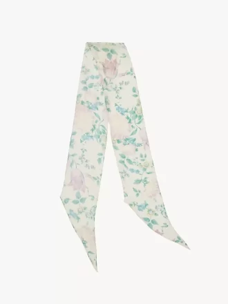 The Chloé Peonies bandeau scarf in silk charmeuse