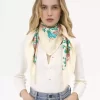 The Chloé Peonies square scarf in silk twill