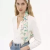 The Chloé Peonies wide bandeau scarf in silk charmeuse