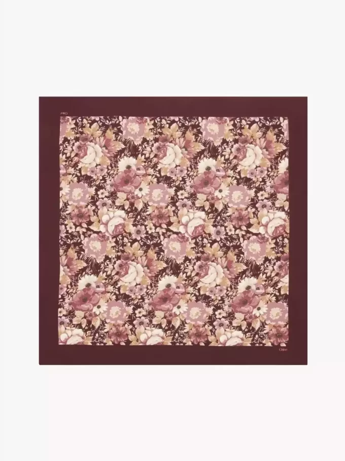 The Chloé Roses square scarf in silk twill