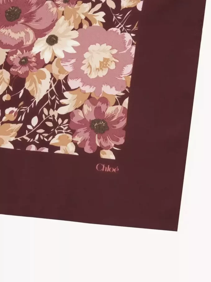The Chloé Roses square scarf in silk twill