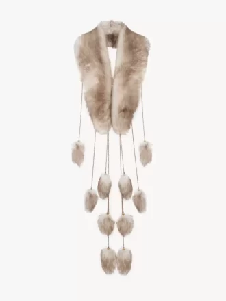 The Treasure Tails scarf in shearling