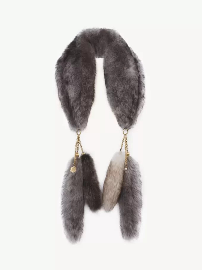 The Treasure Tails scarf in shearling