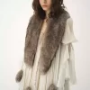 The Treasure Tails scarf in shearling