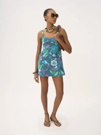 Thin-strap mini dress in cotton jersey