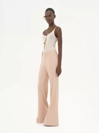 Thin-strap tank top in superfine wool knit