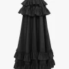 Tiered maxi skirt in washed silk taffeta