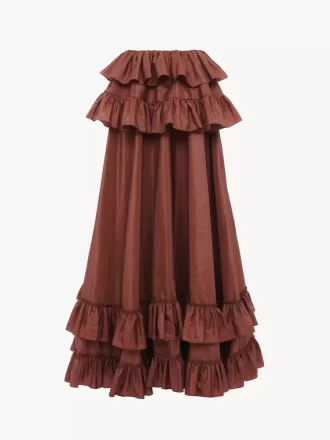 Tiered maxi skirt in washed silk taffeta