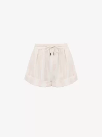 Turn-up drawstring shorts in cotton