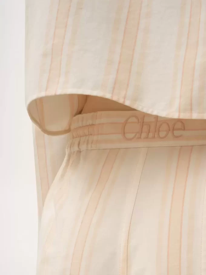 Turn-up drawstring shorts in cotton