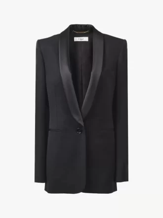 Tuxedo jacket in wool grain de poudre