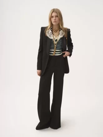 Tuxedo jacket in wool grain de poudre