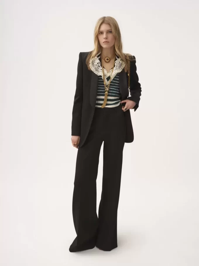 Tuxedo jacket in wool grain de poudre