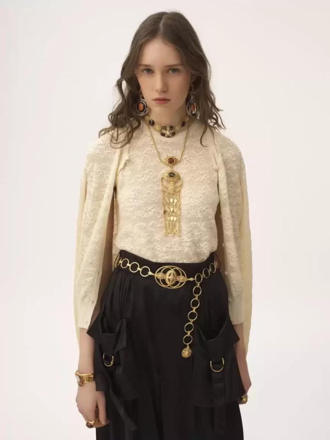 Twin set in cotton-silk knit