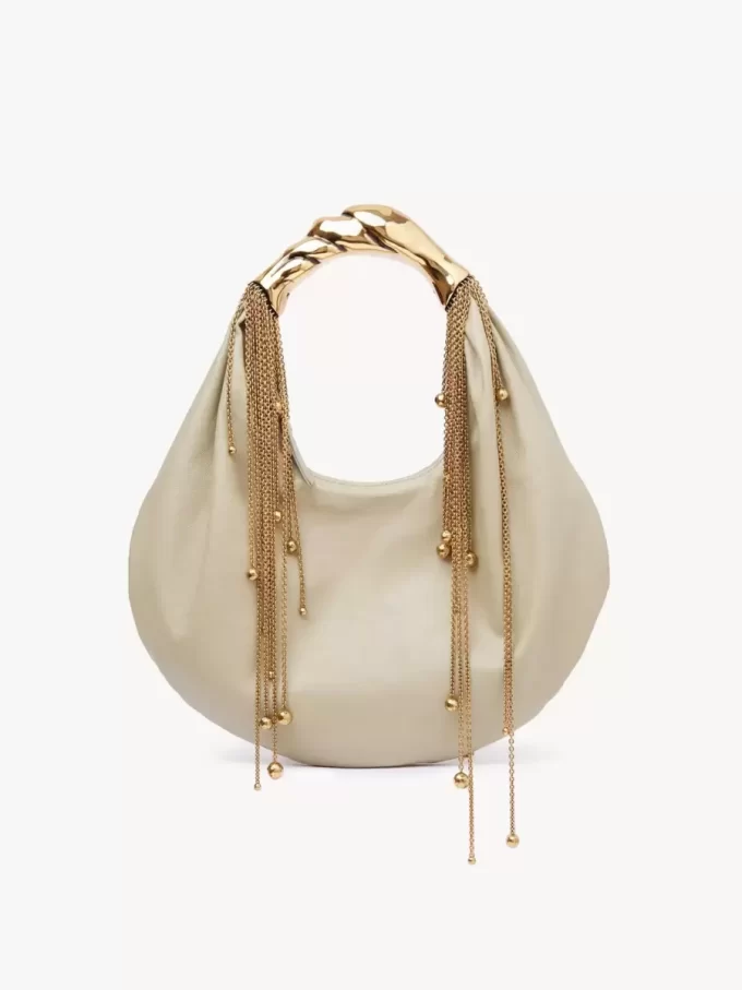 Twisted Shell hobo bag in shiny leather