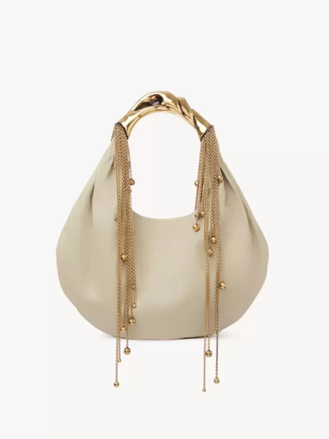 Twisted Shell hobo bag in shiny leather