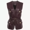 Utilitarian vest in leather
